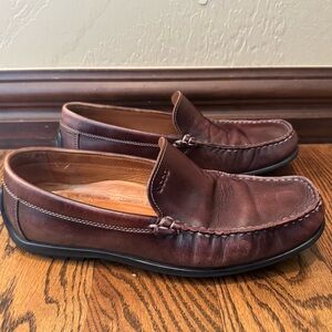 ECCO Classic Driving Moc Brown Leather Slip On Loafers Mens Casual Shoe 9.5/43